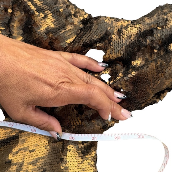 Gold Sequin Jacket Free People size M - Picture 9 of 12